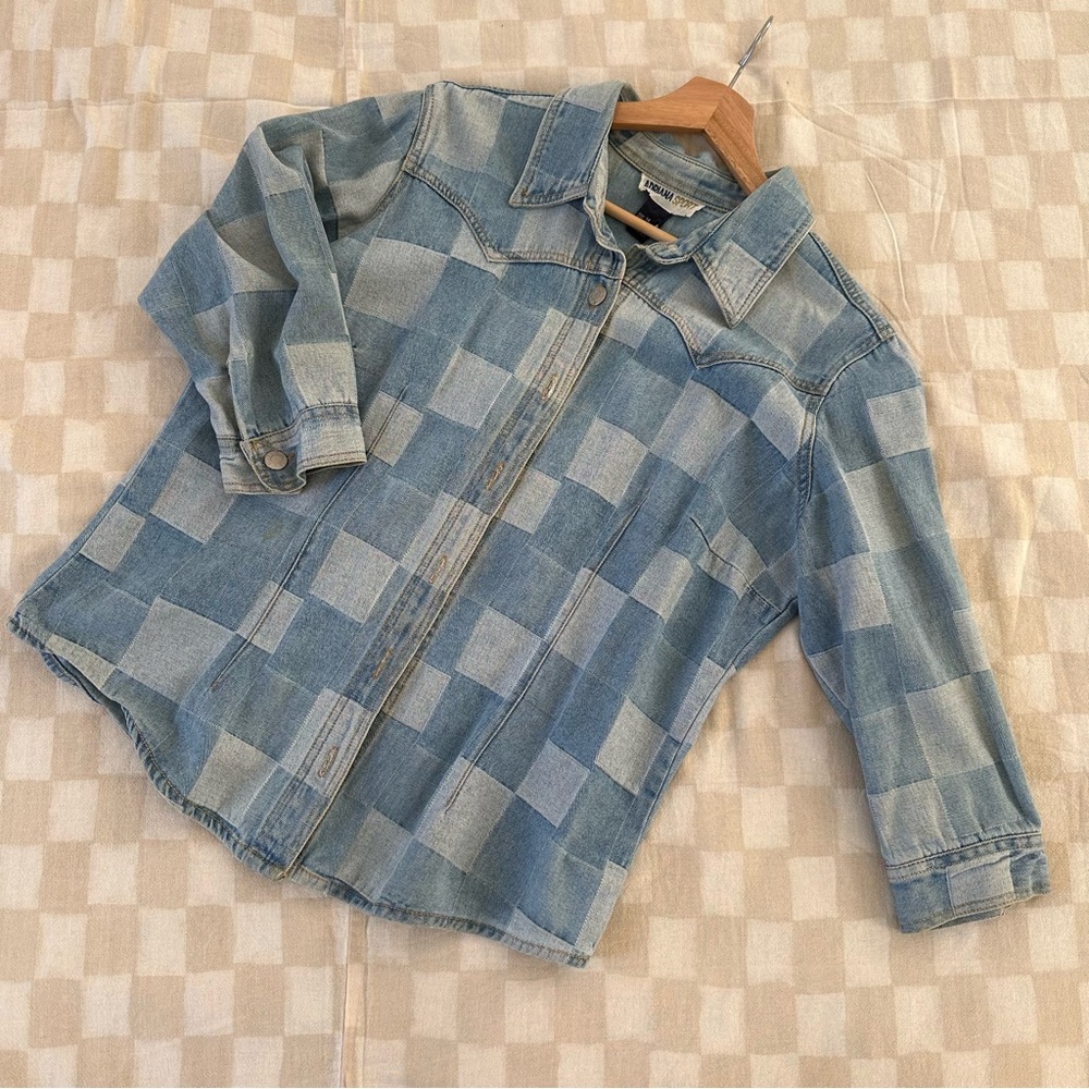 Vintage Checkered Denim Jacket